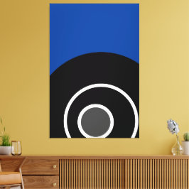 Bold Modern Royal Blue Black White Concentric Art Canvastryck