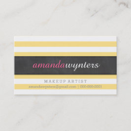 BOLD, modernt enkelt band mönster färska gult gråt Visitkort