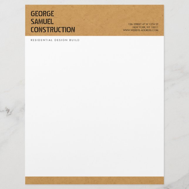 Bold Molded Particle Board Construction Business Brevhuvud (Framsida)