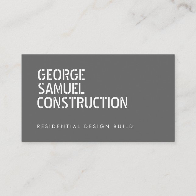 Bold Molded Real Estate Business QR Code Light Ash Visitkort (Framsida)