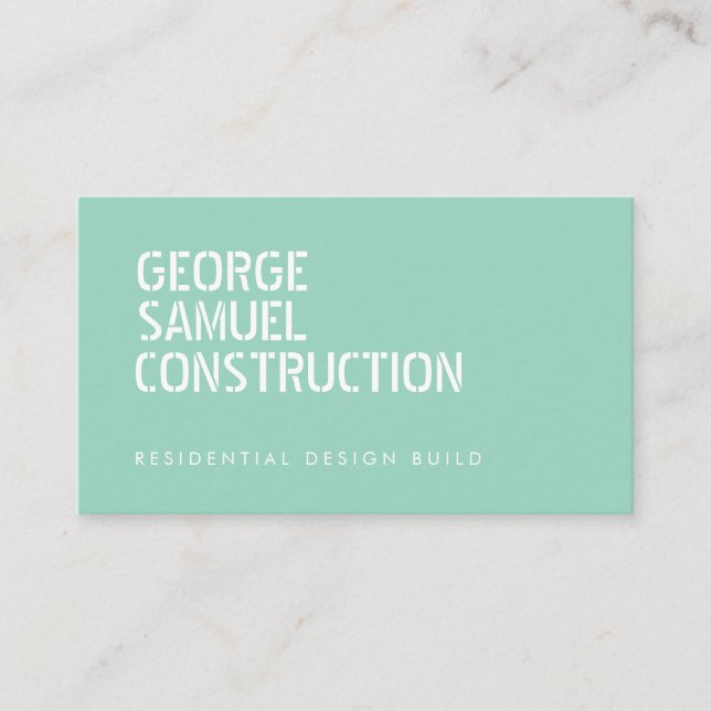 Bold Molded Realtor QR Code Light Teal Green Visitkort (Framsida)