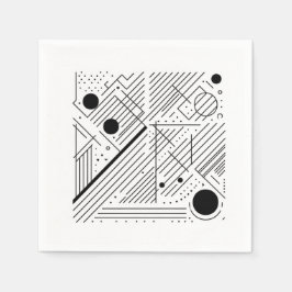 Bold Monochrome Geometry Pappersservett