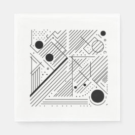 Bold Monochrome Geometry Pappersservett