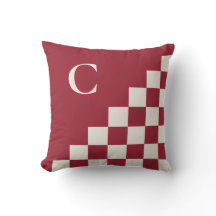 Bold Monogram Burgundy Red Cream Geometric Mönster
