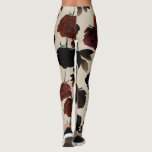 Bold Mörk Blommigt Red & Black Beige botaniskt Leggings<br><div class="desc">Leggings</div>