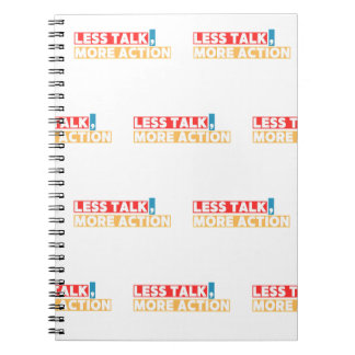Bold Motivational Quote – Less Talk, More Action Anteckningsbok