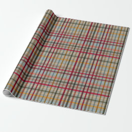 Bold Multicolour Tartan Plaid Vibrant Check taupe Presentpapper