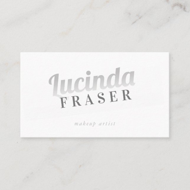 BOLD NAMN FADE coola retro minimal grått grått Visitkort (Framsida)