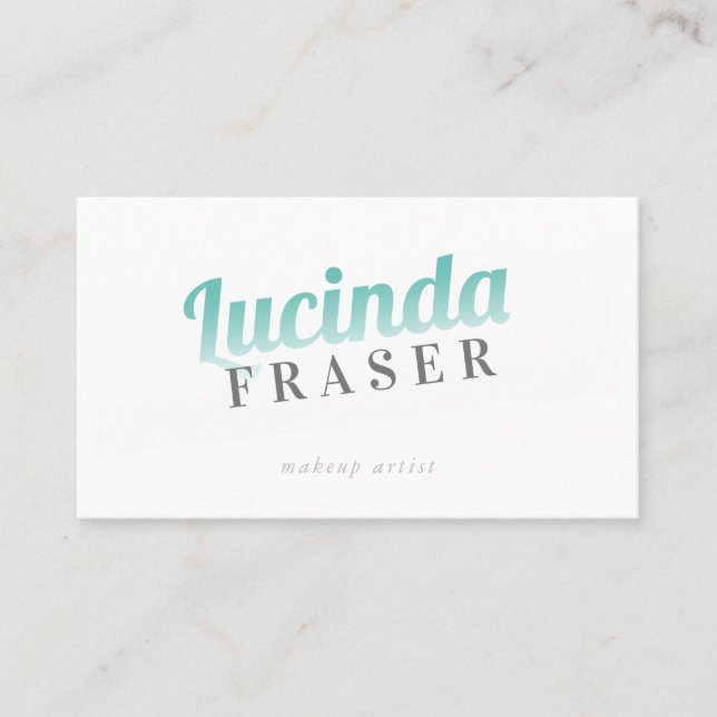BOLD NAMN FADE coola retro minimal jade-grönt Visitkort (Framsida)