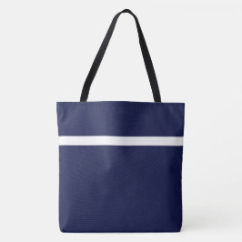 Bold Nautical Navy Blue White Sporty Accent Rand Tygkasse