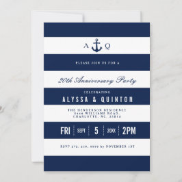 Bold Nautical Theme-jubileumsinbjudan Inbjudningar