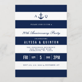 Bold Nautical Theme-jubileumsinbjudan Inbjudningar