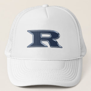 Bold Navy Blue Brev R Monogram Initial Keps