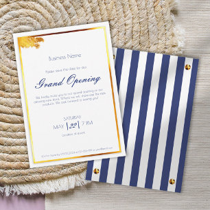 Bold Navy Blue guld versatile boutique event Inbjudningar
