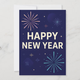 Bold Navy Gold 2026 Celebration Fireworks Inbjudningar