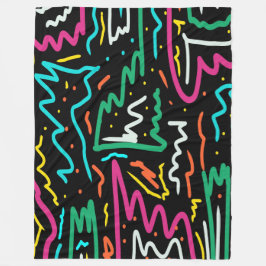 Bold Neon Contrast Party Abstrakt Fleecefilt