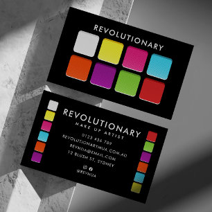 Bold Neon Eyeshadow Pallete Makeup Artist Visitkort