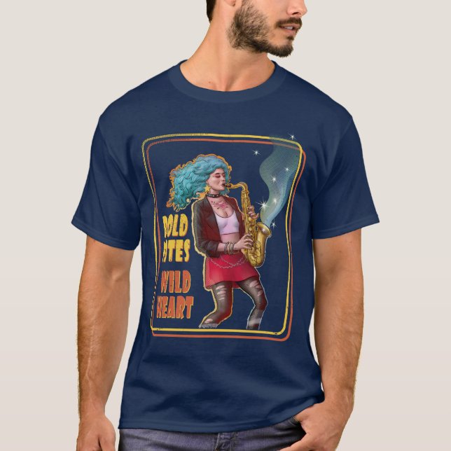 Bold Notes, Wild Heart – Saxophone Girl T Shirt (Framsida)