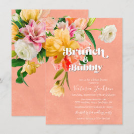Bold och Bright Blooms Blommigt Brunch Inbjudningar