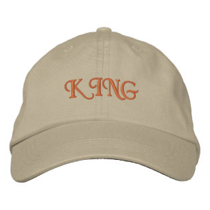 Bold och Regal Hat: Toppen Khaki Kung Cotton Cap Broderad Keps