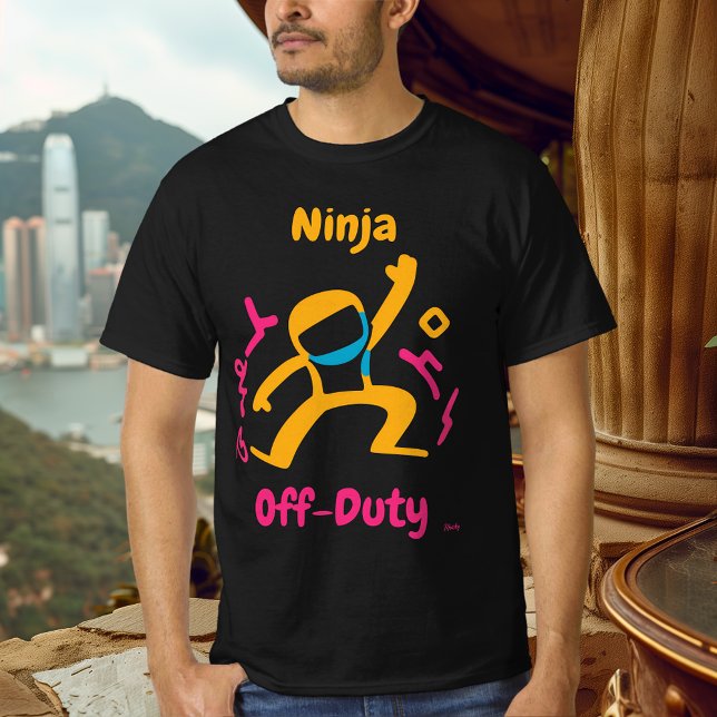 Bold off-Duty Ninja Graphic pop art neon stil T Shirt (Skapare uppladdad)