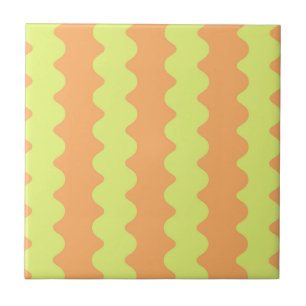 Bold Orange Lime Vågigt Rand Modern dekorativ deko Kakelplatta