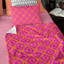 Bold Orange Shock rosa Summer Ikat Ogee Art Mönste