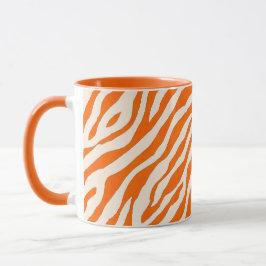 Bold Orange Tiger Stripe Pattern Mugg