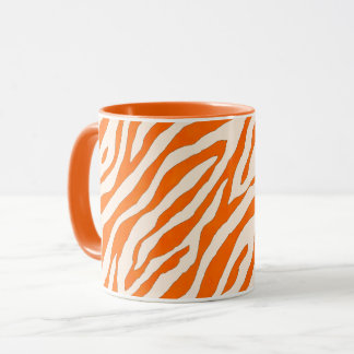 Bold Orange Tiger Stripe Pattern Mugg