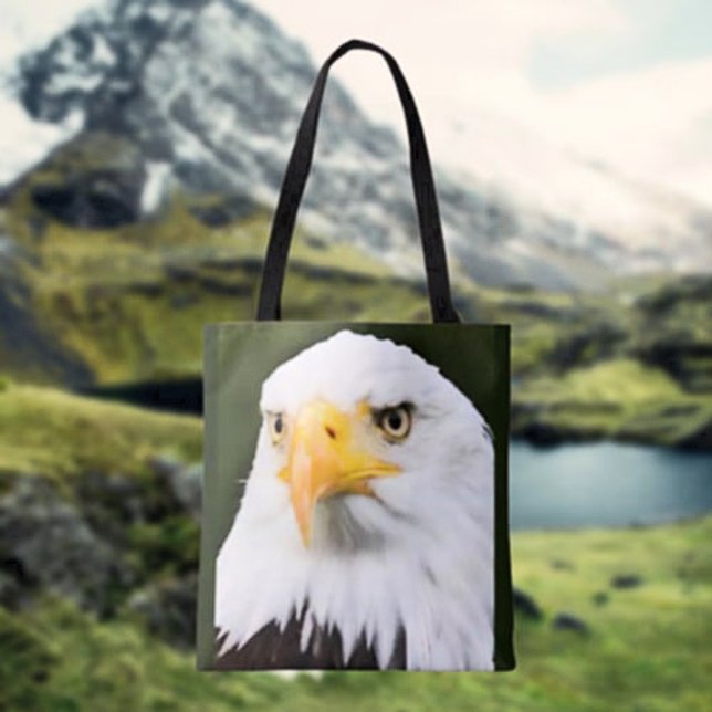 Bold Örn Head Patriotic Tote Bag Tygkasse (Skapare uppladdad)