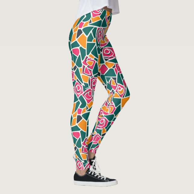 Bold Outline Rose Love Leggings (Höger)