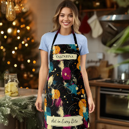 Bold Paint Splatter Apron med eget namn
