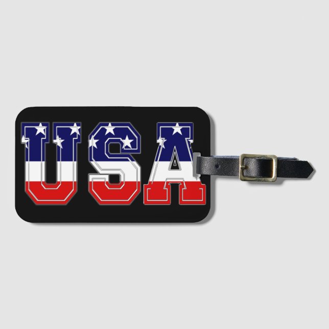 BOLD PATRIOTIC U.S.A. AMERICAN FLAGGA COOLA BAGAGEBRICKA (Framsida horisontal)