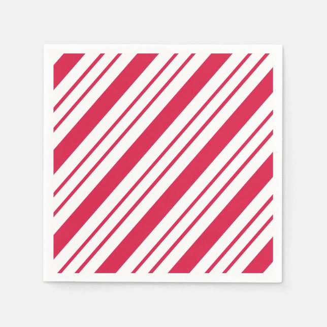 Bold Peppermint Candy cane Helgdag Napkins Pappersservett (Framsidan)