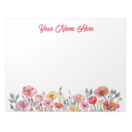 Bold, Personalized Notepad with Poppy Theme Anteckningsblock