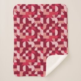 Bold Pink and Red Retro Geometric Pattern