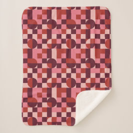 Bold Pink and Red Retro Geometric Pattern