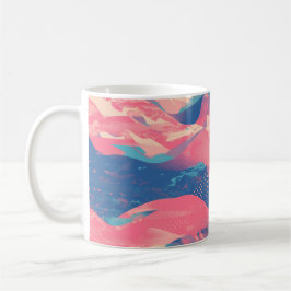 🎨 Bold Pink & Blue Abstract Pattern - Dynamic & F Kaffemugg
