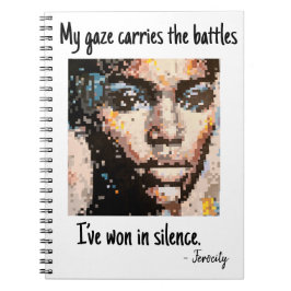 Bold Pixel Portrait in Vivid Tones Anteckningsbok