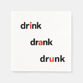 Bold Plain Drink Drank Drunk Spelled Out Cocktail Pappersservett