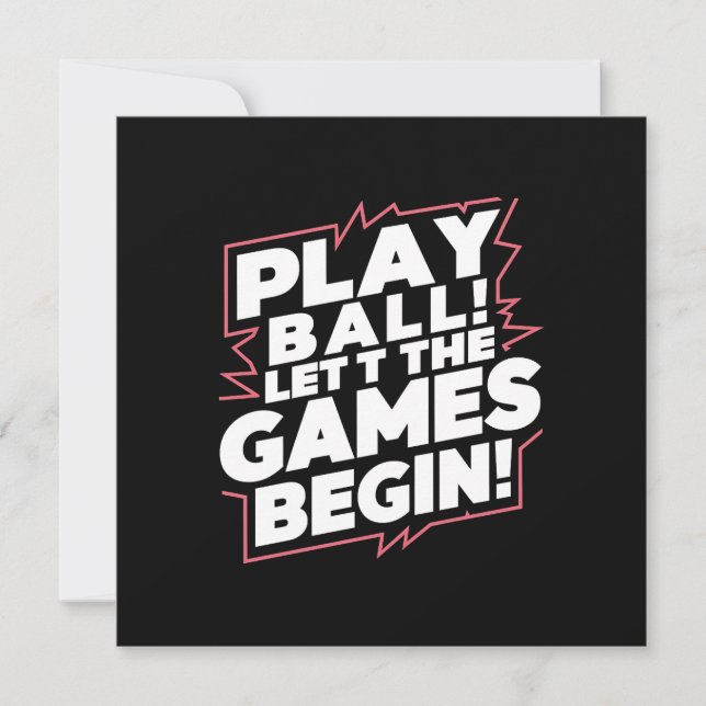Bold Play Ball Sports Quote Art Julkort (Framsida)