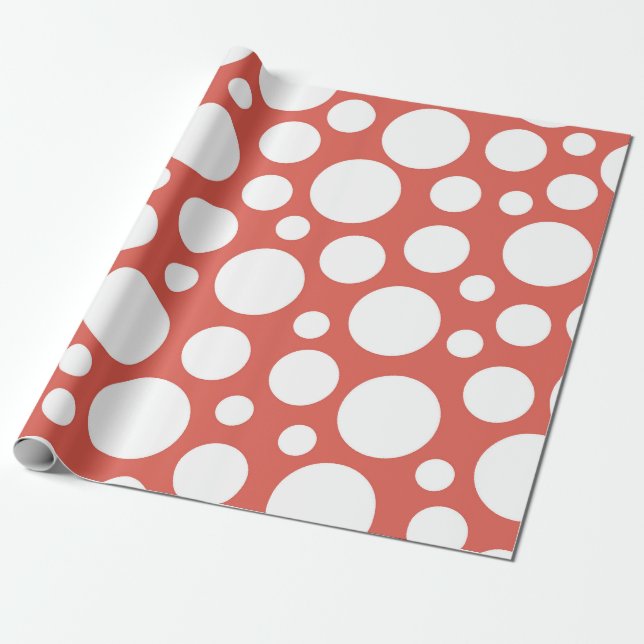 Bold Polka Dot Mönster Presentpapper (Utrullad)