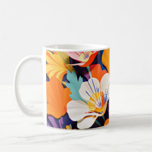 Bold Pop Art California Poppies Kaffemugg