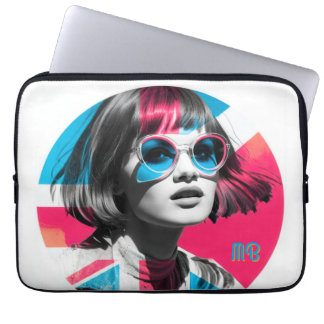 Bold Pop Art Cool Girl Retro Modern British Style Laptop Fodral
