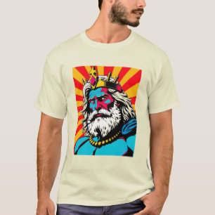 Bold Pop Art Zeus - Fyrfull grekisk gud Illustrati T Shirt