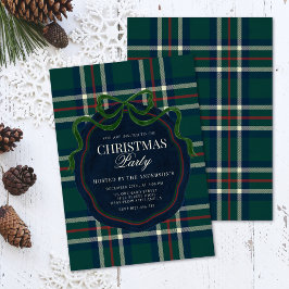 Bold Preppy Plaid Christmas Heritage Party  Inbjudningar
