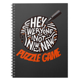 Bold Puzzle Quote Typography Art Anteckningsbok