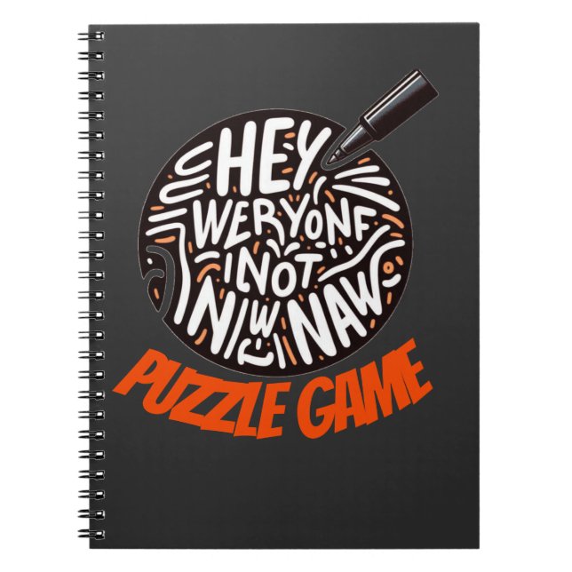 Bold Puzzle Quote Typography Art Anteckningsbok (Framsidan)
