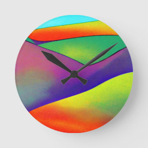 Bold Rainbow Backe Rund Klocka