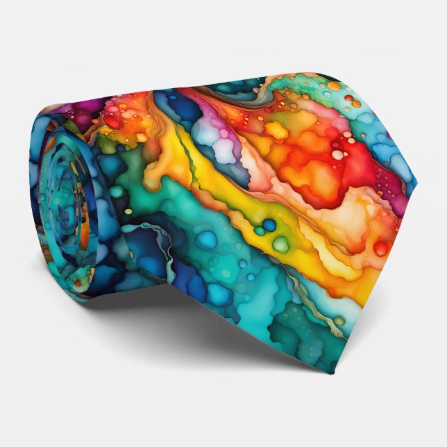 Bold Rainbow Fluid Art Pattern in Vivid Abstract C Slips (Rullad)